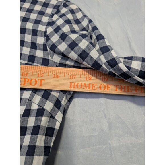 J. Crew Womens Blue White Gingham Plaid Check Button Up Shirt Size XS - Picture 3 of 6